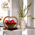 CRAFTYBEY Chic Handmade Wooden Collapsible Heart Basket